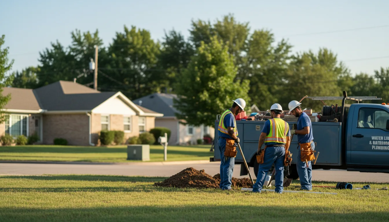 Residential water line and bathroom plumbing service in Wewoka, OK